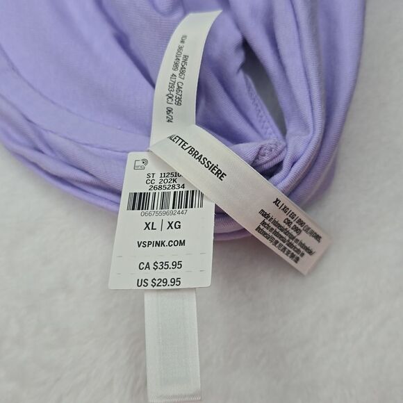 1269 NWT Base Cotton Unlined Scoop Bra Purple Cloud - Picture 4 of 8